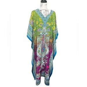 Lustre Kaftan Maxi Dress in vibrant colors FREE SIZE made in India